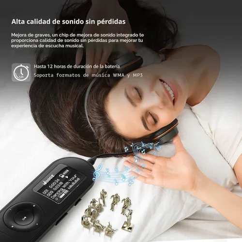 Miniatura 5 de Reproductor de MP3, reproductor de MP3 USB con radio FM, idoooz U2 8 GB reproductor de música expandible hasta 32 GB, reproductor MP3 USB