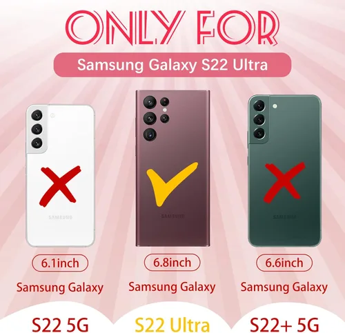 Miniatura 2 de Funda para Samsung Galaxy S22 Ultra - Funda de teléfono para mujer, diseño único y estético, para adolescentes, diseño kawaii fresa, resistente