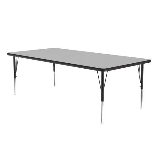Miniatura 26 de Correll Mesa de Actividades Rectangular para Aula de 24"x36", Altura Ajustable (19"-29"), Granito Negro Laminado Térmico Fusionado Duradero
