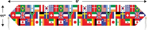Miniatura 2 de Beistle Camino de mesa con bandera, talla única, multicolor