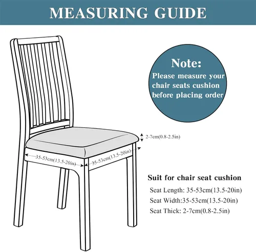 Miniatura 3 de Juego de 2 fundas elásticas para asiento de silla de comedor, de terciopelo suave, fundas protectoras universales extraíbles para sillas de comedor