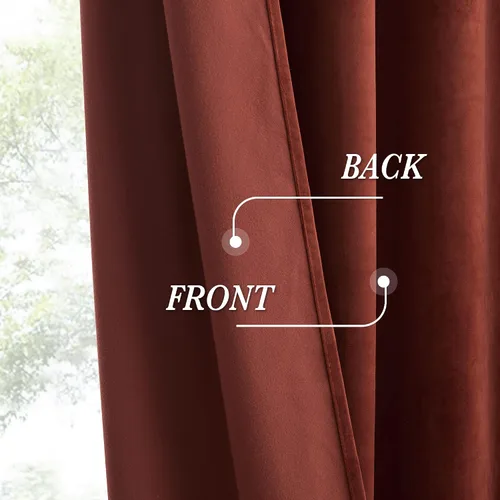 Miniatura 102 de RYB HOME Cortinas opacas de terciopelo para dormitorio, aislamiento térmico, privacidad, luz solar, bloqueo de calor, cortinas lujosas con bolsillo