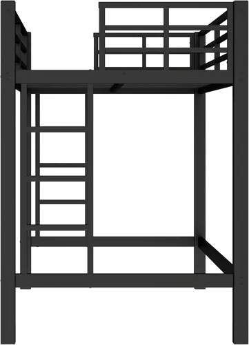 Miniatura 7 de Cama alta individual con escaleras, cama alta de metal individual con tapones antivibraciones y reducción de ruido, cama alta resistente
