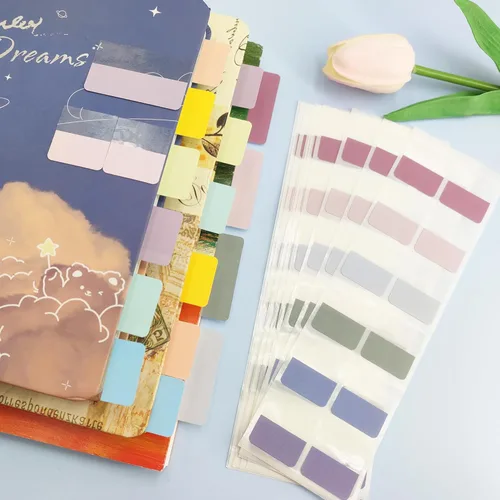 Miniatura 2 de Potanro Pestañas adhesivas 720 pestañas de color para cuadernos de 1 pulgada, pestañas de anotación para escritura, pestañas de página