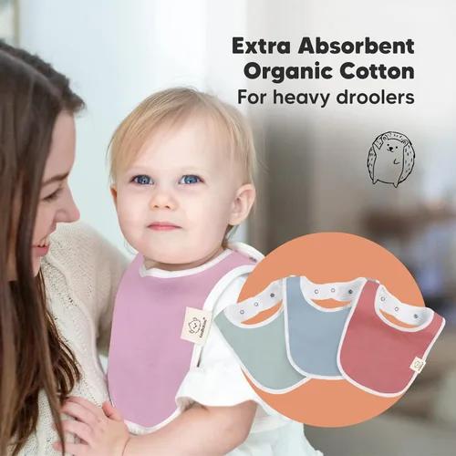 Miniatura 5 de KeaBabies Paquete de 8 baberos orgánicos para niñas y niños y 5 paños de muselina para bebés, niños y niñas, baberos de dentición para niños