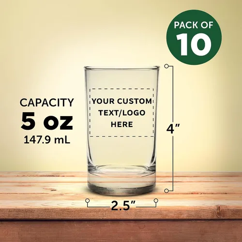 Miniatura 5 de Vasos de jugo de naranja personalizados, vasos de jugo de 5 onzas, juego de 10 vasos personalizados para bodas, vasos apilables para desayuno