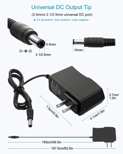 Miniatura 2 de ALITOVE Fuente de alimentación DC 12V 1A 12W Adaptador de CA 100~240V 50-60hz a 12 voltios 1Amp 0.5A Transformador DC 12V Cable de alimentación 5.5