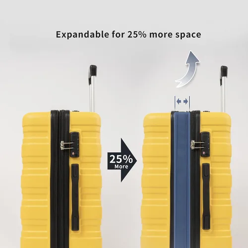 Miniatura 5 de Flieks TSA - Maleta giratoria (3 piezas, peso ligero, 20, 24, 28 pulgadas)