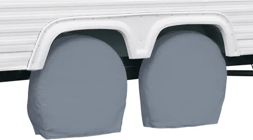 Miniatura 7 de Classic Accessories Over Drive - Fundas para ruedas de RV, ruedas de 24"-27" de diámetro, ancho de neumático de 8.5", gris, tela de poliéster 2-Gris