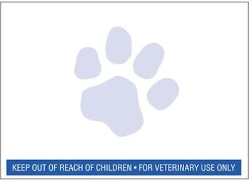 24 rollos de etiquetas veterinarias de la marca RJS con huella de pata azul y advertencia, 400 por rollo, compatibles con 30258 fabricadas en los