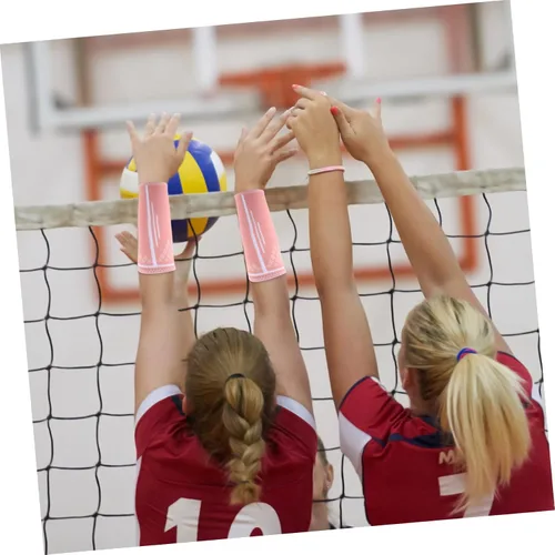 Miniatura 5 de ibasenice Mangas de voleibol para brazos, muñequera elástica deportiva para mujer, protector de brazo acolchado para uso atlético, 1 par