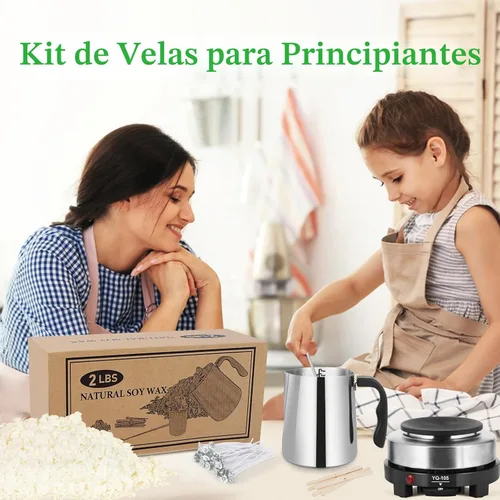 Miniatura 5 de SAEUYVB Kit de fabricación de velas con derretidor de cera, cera de vela para hacer velas, suministros de fabricación de velas de bricolaje, incluye