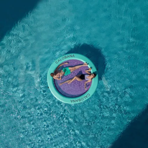 Miniatura 3 de CALOBANA Anillo Flotante Redondo Inflable Hamaca de Agua Flotadores de Río de Alta Resistencia Flotadores de Lago para Adultos Plataforma de Isla