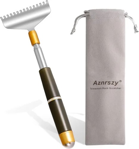 Rascador de espalda grande para mujeres y hombres, extensible, pinza extra ancha/mango largo antideslizante, rodillo de masaje, herramienta de