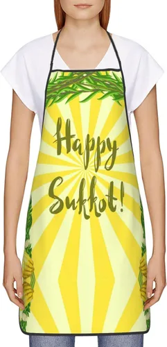 Miniatura 3 de Delantal de chef judío Happy Sukkot para vacaciones, delantales ajustables para restaurantes y camareros para mujeres, hombres, cocina, restaurante