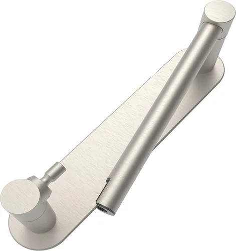 Soporte adhesivo para papel higiénico de níquel cepillado para baño, doble poste, pivotante, soporte para rollo de papel higiénico, adhesivo, sin