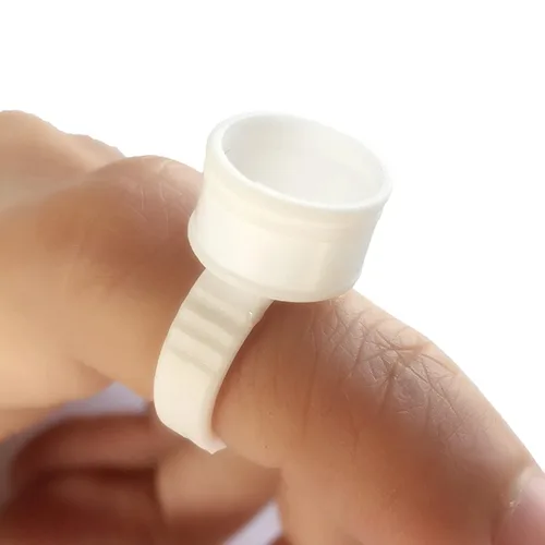 Miniatura 2 de 100 unids Microblading Pigmento Pegamento Anillos Tatuaje Tinta Titular Para Pestañas Anillos de Extensión Diámetro: 0.551 in