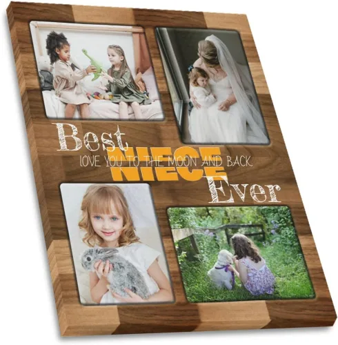 Miniatura 35 de SHIYEL - Impresiones personalizadas en lienzo con foto, regalos de cumpleaños personalizables para tía de sobrina o sobrino, crea un lienzo de pared