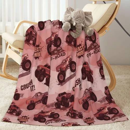 Miniatura 10 de Perinsto Manta de Monster Trucks, ultra suave y cálida para todas las estaciones, manta decorativa de forro polar para niños, regalos para niños