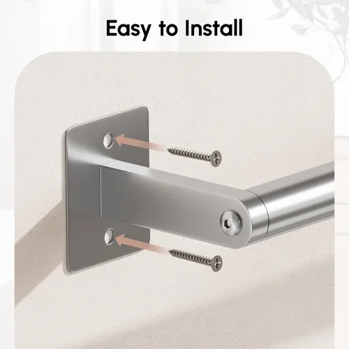Miniatura 7 de USHOWER Toallero de níquel cepillado, toalleros de 18 pulgadas para montaje en pared de baño, soporte de toalla de acero inoxidable resistente