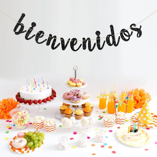 Miniatura 4 de INNORU Cartel de Bienvenidos - Decoración de fiesta mexicana de bienvenida - Cartel español para decoración de fiesta en el hogar - Suministros