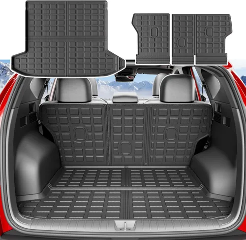 Miniatura 24 de xipoqix Alfombrilla de maletero con respaldo Compatible con forros de carga Jeep Cherokee 2019-2023 de TPE, protector de asiento trasero de repuesto