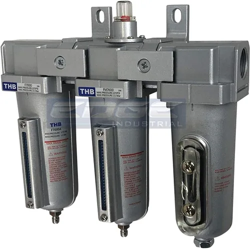 Miniatura 7 de Combinación de filtro de coalescencia en línea de grado industrial de 3 etapas y secador de aire desecante con cuencos de metal