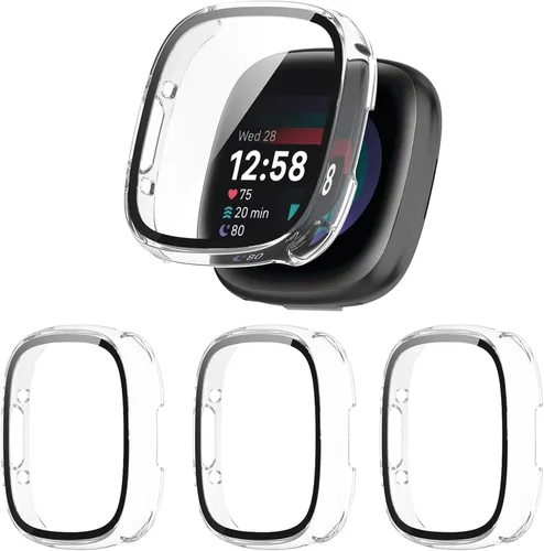 Miniatura 14 de Paquete de 6 fundas protectoras de pantalla para Fitbit Sense 2 / Versa 4 [cobertura completa], parachoques de policarbonato duro, accesorios