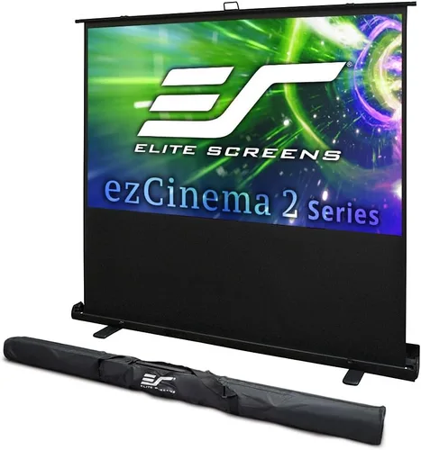 Elite Screens ezCinema 2 pantalla de proyección, 84 pulgadas 16:9, manual de piso con extracción de tijera, portátil para oficina en casa, aula,