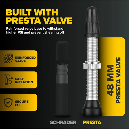 Miniatura 3 de Ultraverse Tubo interior de bicicleta para neumáticos de bicicleta de 26, 27.5 x 1.75/1.95/2.10/2.125 pulgadas con válvula Presta, tubos de goma