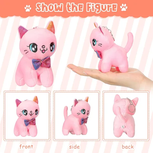 Miniatura 3 de Chalyna 12 Piezas Lindo Juguete de Animal de Peluche de 4 Pulgadas Mini Peluche Sirena Tigre Tortuga Cachorro Cerdo Alpaca Gato Adornos Muñeca
