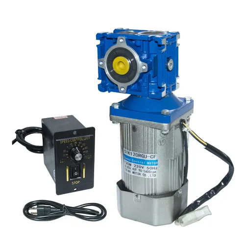 Miniatura 10 de Motor de Engranaje Sinfín de CA de Alto Torque 110V 180 Vatios 18 RPM con Kits de Controlador de Velocidad de CA Caja de Engranajes Reductora RV040