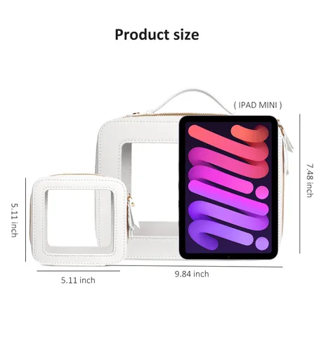 Miniatura 8 de LETGO Bolsas de Maquillaje Transparentes, Bolsa de Aseo Aprobada por la TSA con Cierre, Organizador de Maquillaje Transparente de Gran Capacidad