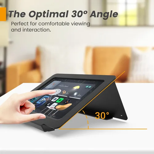 Miniatura 6 de Soporte de escritorio para tableta, todo de metal ergonómico 30 con bloqueo de cable de seguridad para oficina, mostrador de puntos de venta