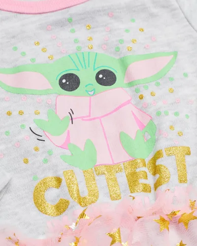 Miniatura 3 de STAR WARS Baby Yoda - Body de manga larga para bebé recién nacida con tutú y diadema
