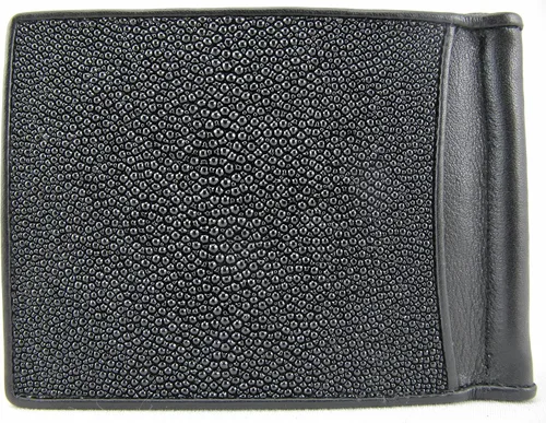 Miniatura 3 de Pelgio Cartera plegable delgada con clip de dinero para piel de Stingray