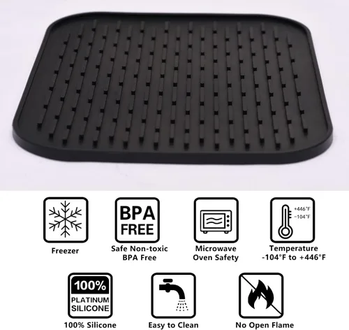 Miniatura 4 de Tapete pequeño para secar platos, tapetes de silicona para encimera de cocina, 11.5 x 9.1 pulgadas, para estante sobre el fregadero, ollas