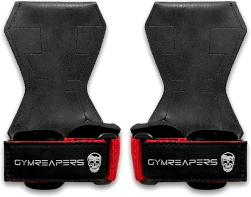 Miniatura 11 de Gymreapers - Agarres para levantamiento de pesas (par) para levantamiento de potencia pesada, peso muerto, remo, tracción, con envoltura de muñeca