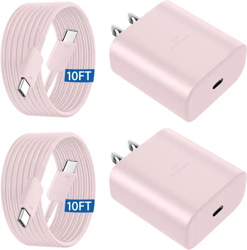 Miniatura 23 de Cargador súper rápido Samsung USB-C de 45 W tipo C de 8 pies, cable de carga rápida con bloque de cargador de pared de teléfono Android para Samsung