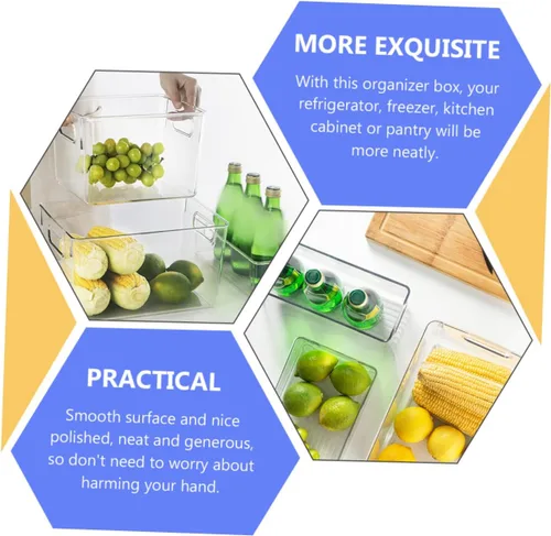 Miniatura 3 de SMASOLO Caja de almacenamiento transparente para refrigerador, versátil organizador de refrigerador para bebidas, frutas y verduras, organiza