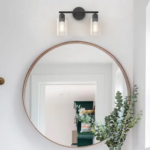 Miniatura 2 de Luz de Tocador de Baño Negra de 2 Luces Luces de Tocador de Baño Rústicas Sobre Espejo, Certificada por UL Apliques de Pared Industriales Modernos