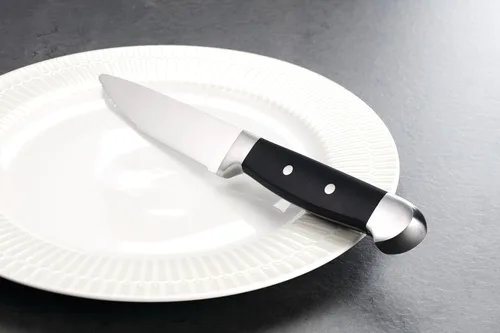 Miniatura 3 de Oneida Crosshatch - Juego de cubiertos – Juego de cuchillos para carne jumbo de 4 piezas