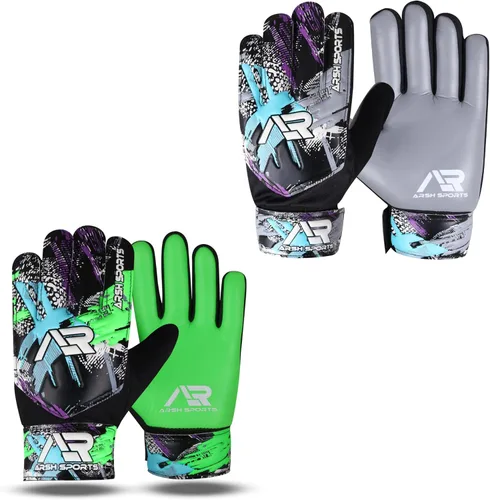 Miniatura 3 de Arsh - Paquete de 2 guantes de portero de fútbol, guantes de portero de fútbol para niños, jóvenes, niños, muñecas dobles Amarillo\Negro azabache