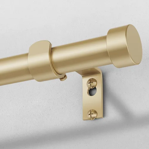 VOIIY - Barras de cortina doradas para ventanas, 1 pulgada de diámetro, con remates de tapa en extremos, estilo moderno, 36 a 88 pulgadas Oro