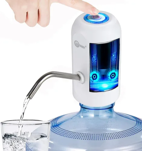 Miniatura 9 de CoolWAY Bomba de jarra de agua para botella de 5 galones, dispensador de carga eléctrico portátil USB-C, potente motor de herida de cobre, flujo