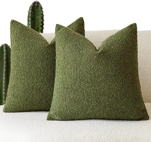 Miniatura 19 de Foindtower - Juego de 2 fundas decorativas de textura de bucle, fundas de almohada acentuadas, fundas de cojín sólidas, neutrales, para sofá, silla
