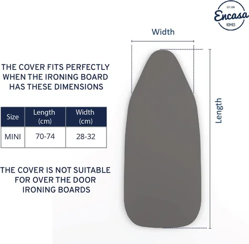 Miniatura 3 de Encasa XO Funda y Almohadilla para Tabla de Planchar 54"x15" - Cubierta de Tabla de Planchar Grande de Fieltro de 4mm con Acolchado - Resistente al