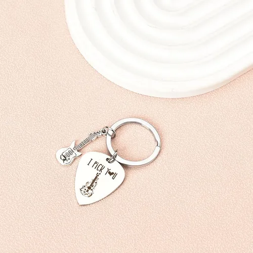 Miniatura 3 de Xiyantiji Llavero de guitarra para amantes de la música, regalos para mujeres, hombres, marido, novio, aniversario, cumpleaños, día de San Valentín