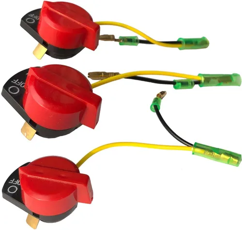 Interruptor de parada del motor de encendido y apagado rojo de 3 piezas para Honda GX120 GX160 GX200 GX240 GX270 GX340 GX390 Re 36100-ZE1-015