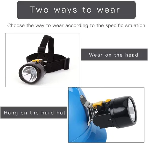 Miniatura 5 de Linterna frontal LED recargable, resistente al agua y a prueba de explosiones para casco duro, luz de cabeza de minero de carbón subterráneo súper